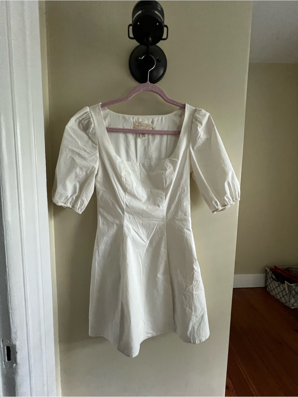 White Puff Sleeve Mini Dress